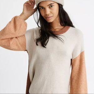 NWT Madewell Colorblock Sweater with Bell Sleeves